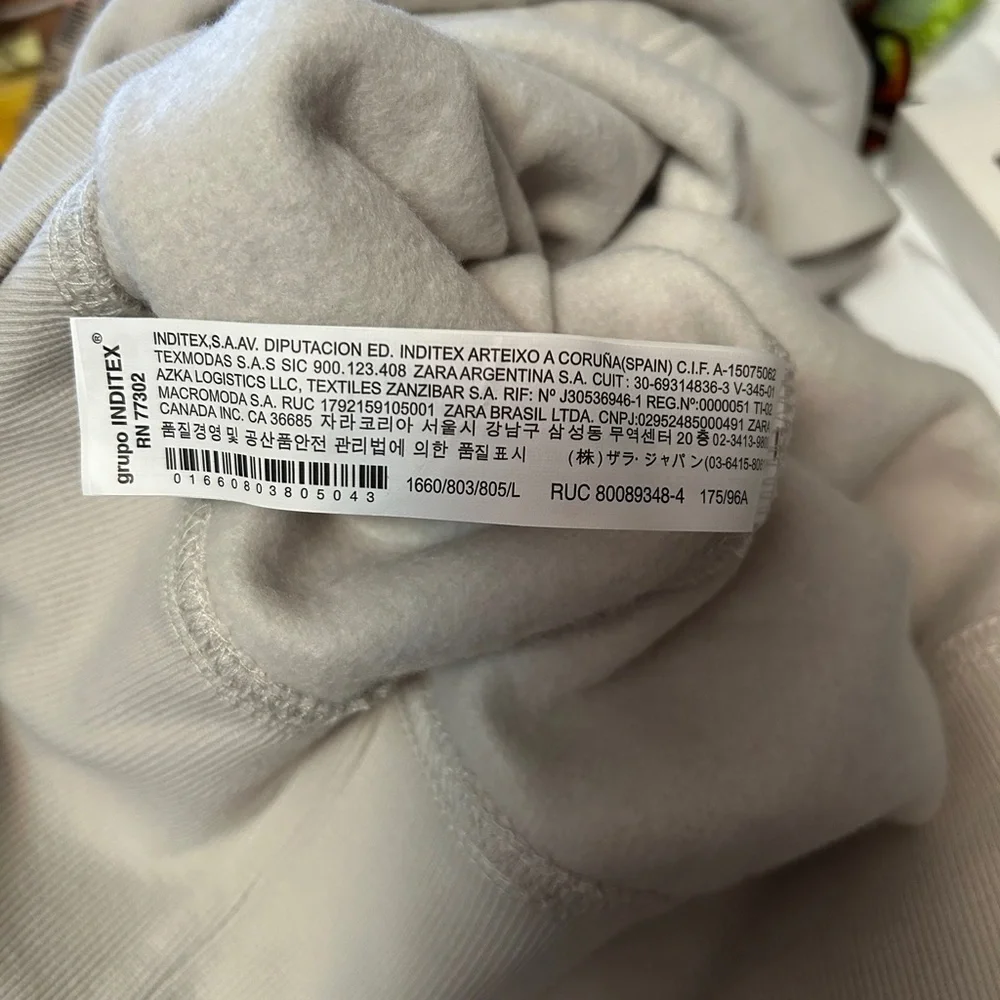 ZARA Turtleneck Sweater Top Classic Fleece Beige Ecologically Grown Oversized - Picture 10 of 16
